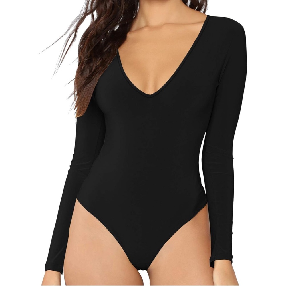 Elegant Black Long Sleeve Bodysuit